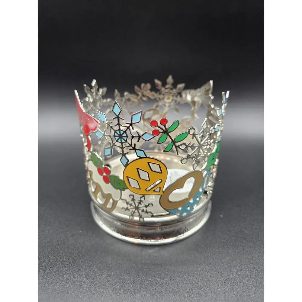 Bath & Body Works Christmas Sweet Shop 3 Wick Candle Holder Ornaments Snowflakes - Picture 3 of 5